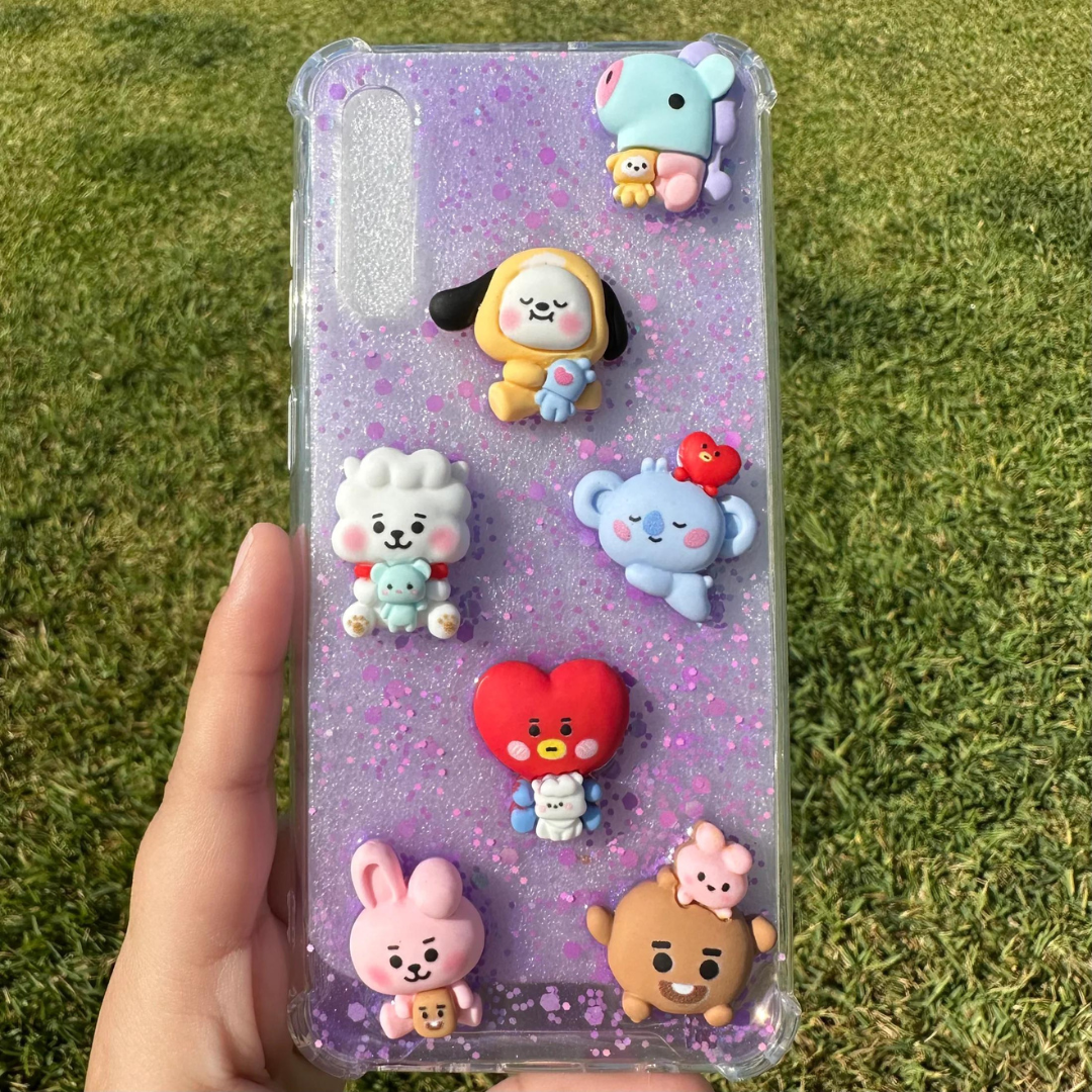 Foncase BT21 Light Purple and Glitter